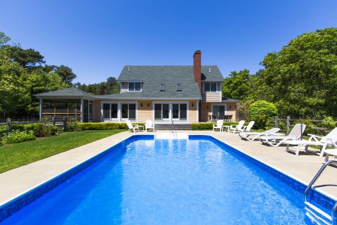 Pool, Patio and Yard Side of House, Deck with Outdoor Dining